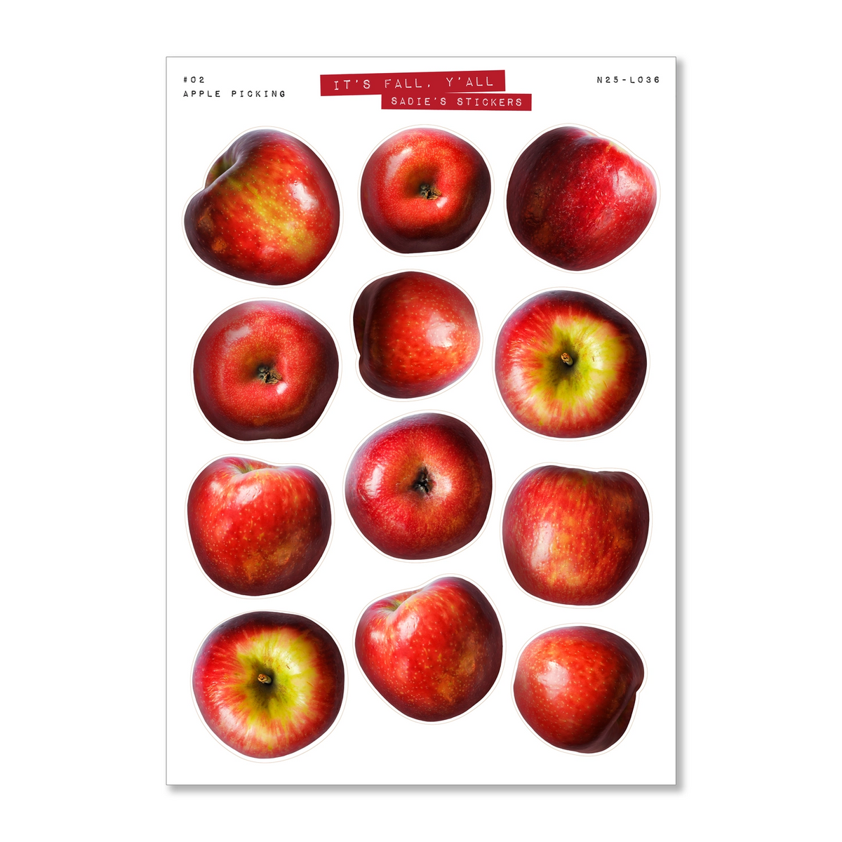 Apple Picking It's Fall, Y'all Sticker Sheet