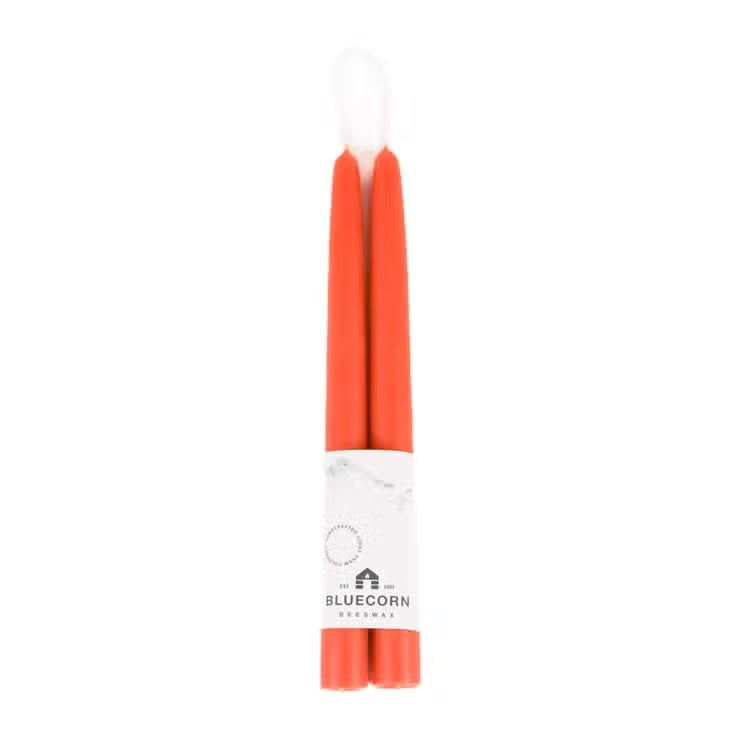 Hand-Dipped Beeswax Taper Candles - Apricot