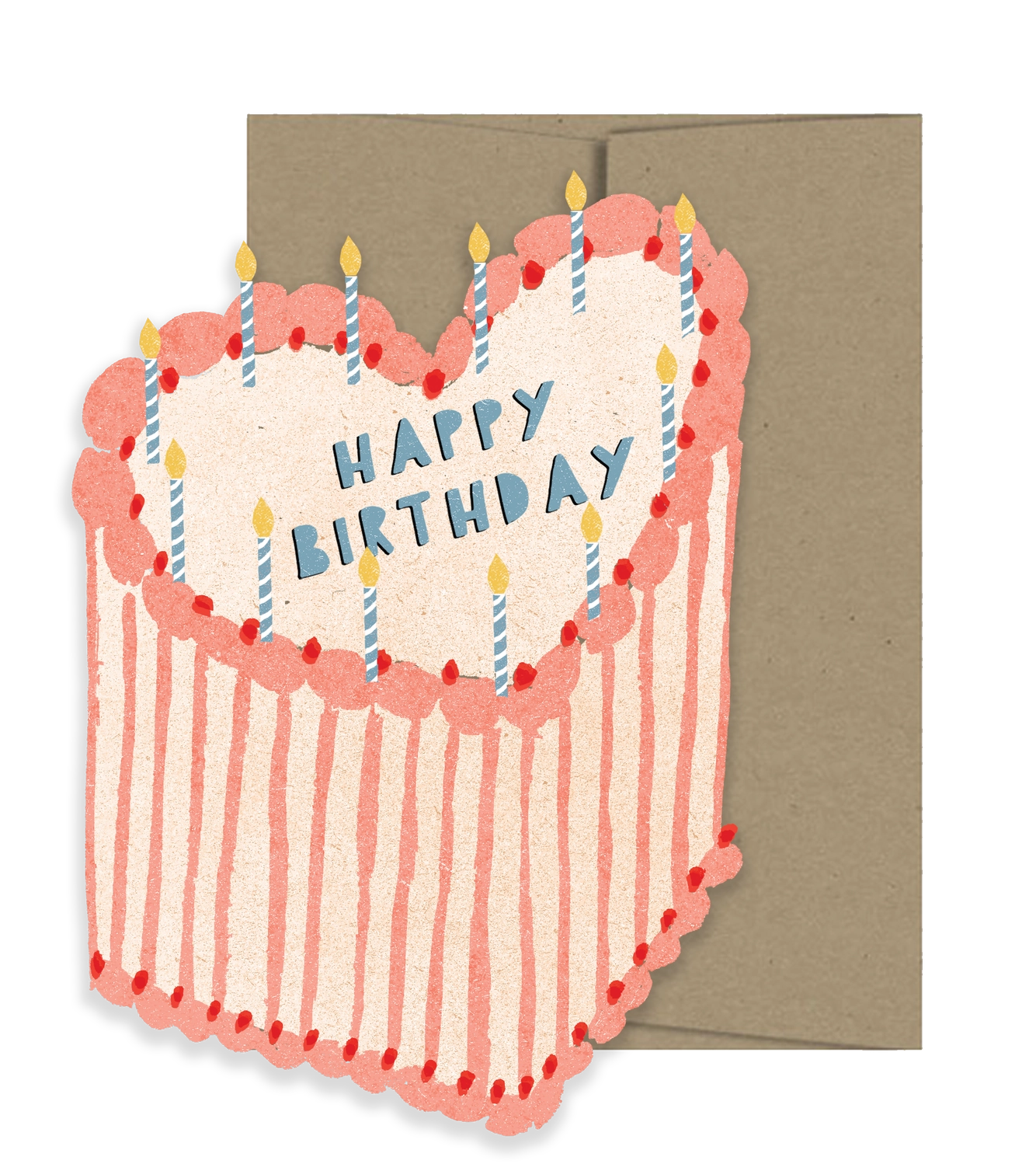 Heart Cake Birthday Card