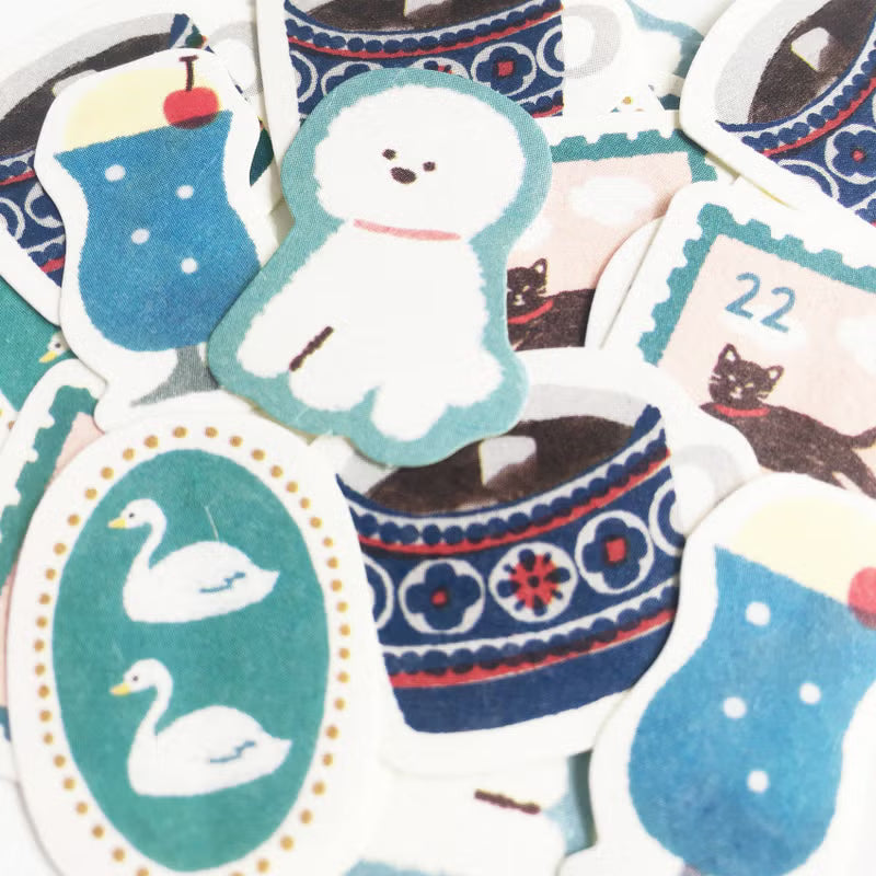 Blue Washi Flake Stickers