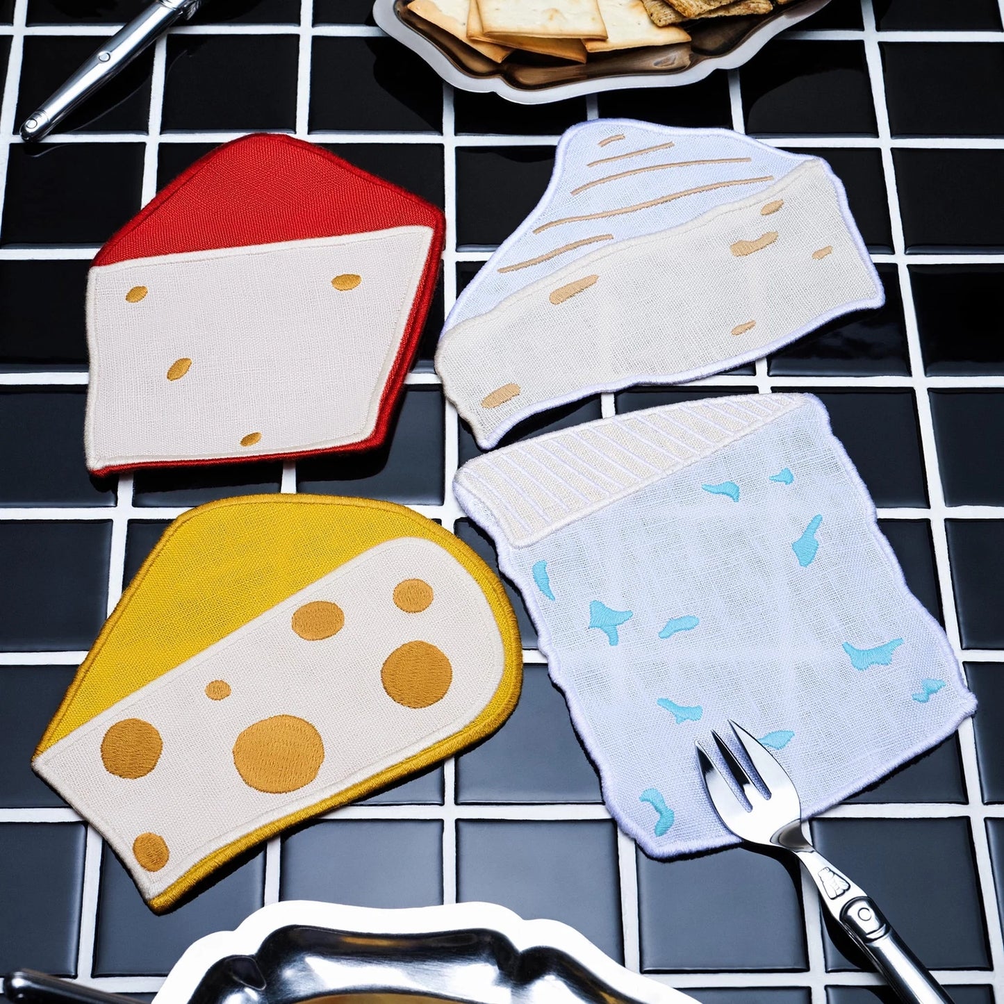 Cheese Cocktail Napkins - Set of 4