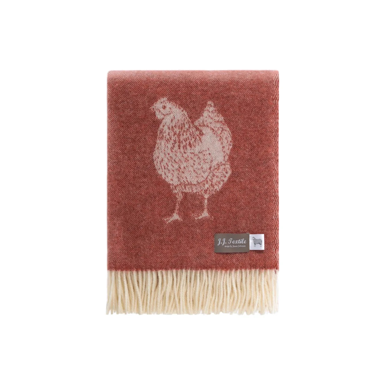 Terracotta Chicken Pure Wool Throw