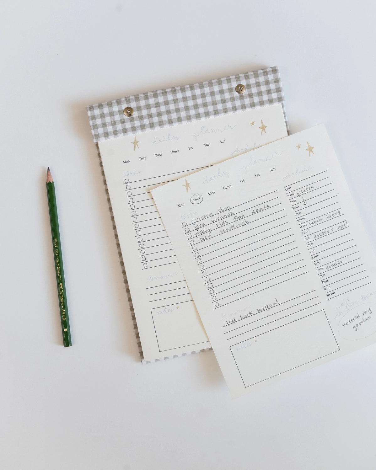 Gingham Daily Planner Notepad