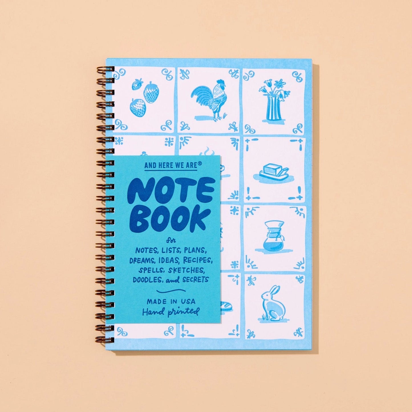 Delft Tile Spiral Notebook