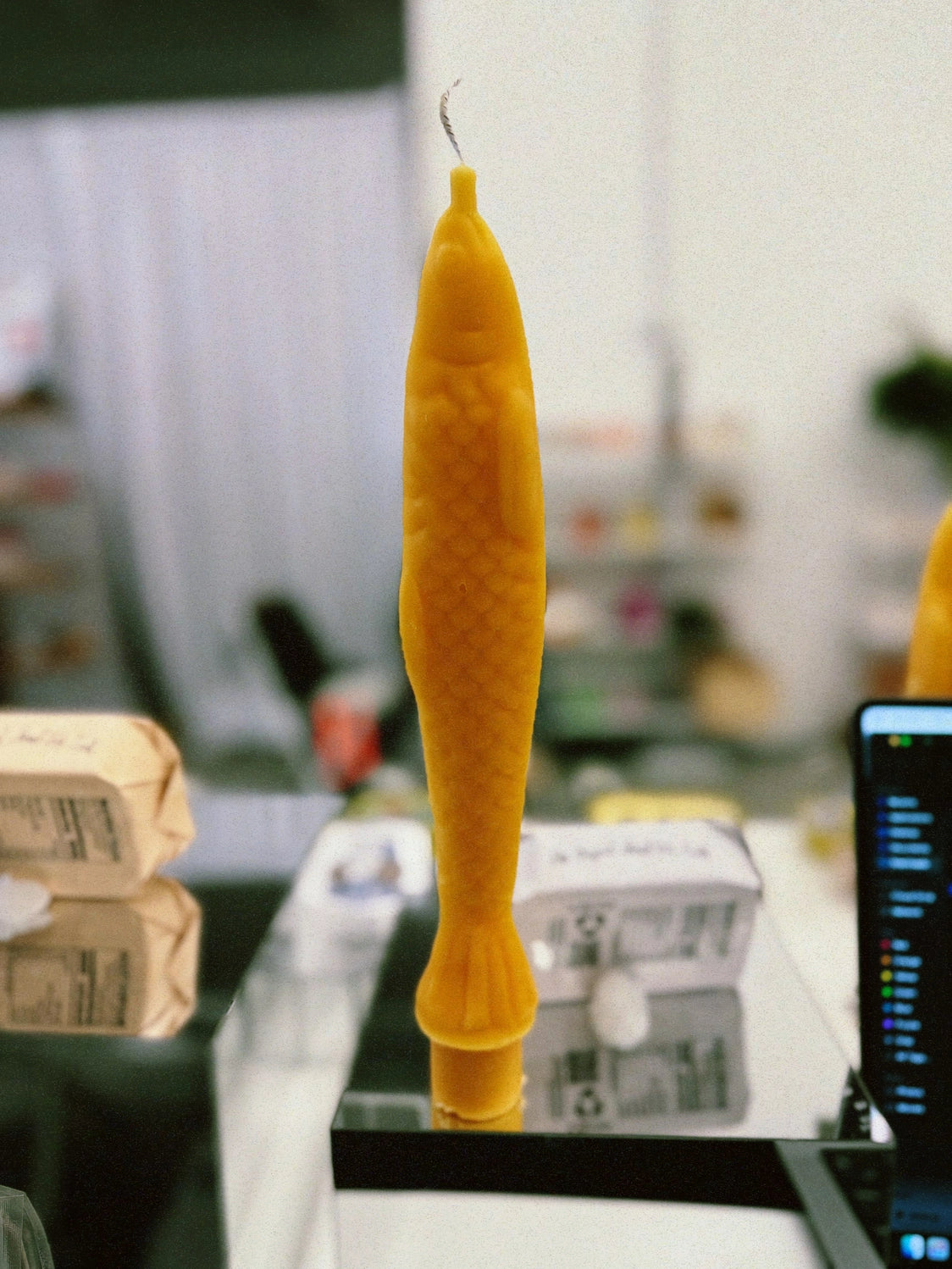 Fish Sticks - Fancy Beeswax Fish Shaped Taper Candles