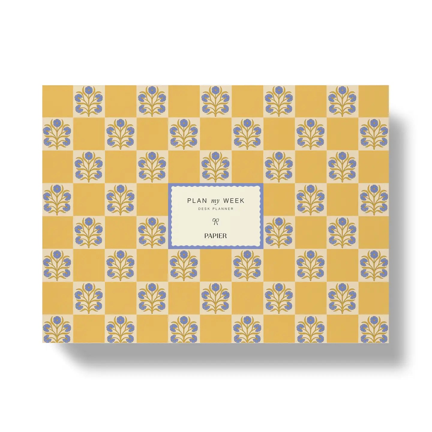 Floral Checkerboard Undated Weekly Desk Planner