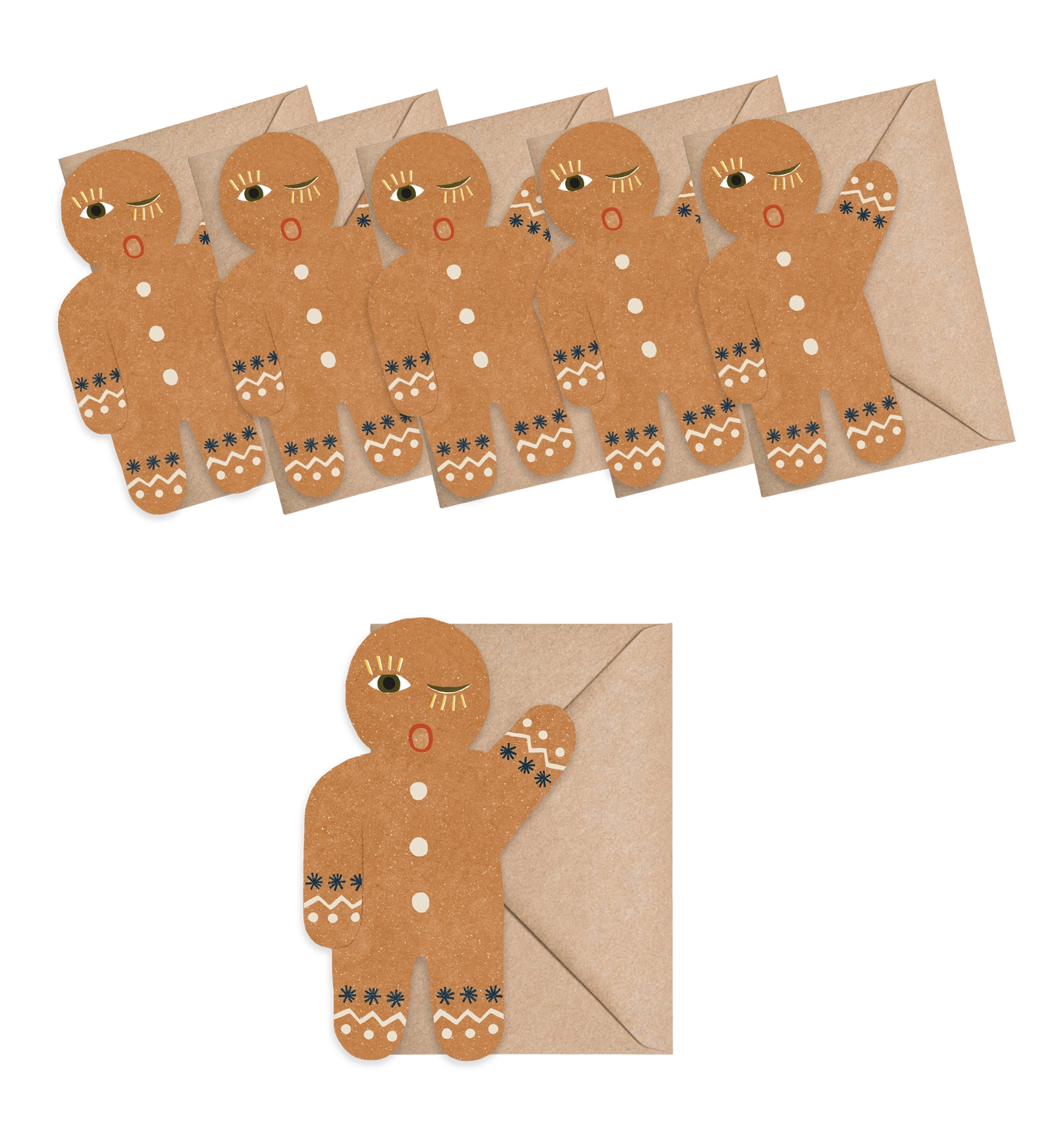 Gingerbread Man Mini Cards - Box of 6