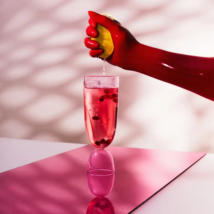 Hi-Ball Glass - Clear & Pink
