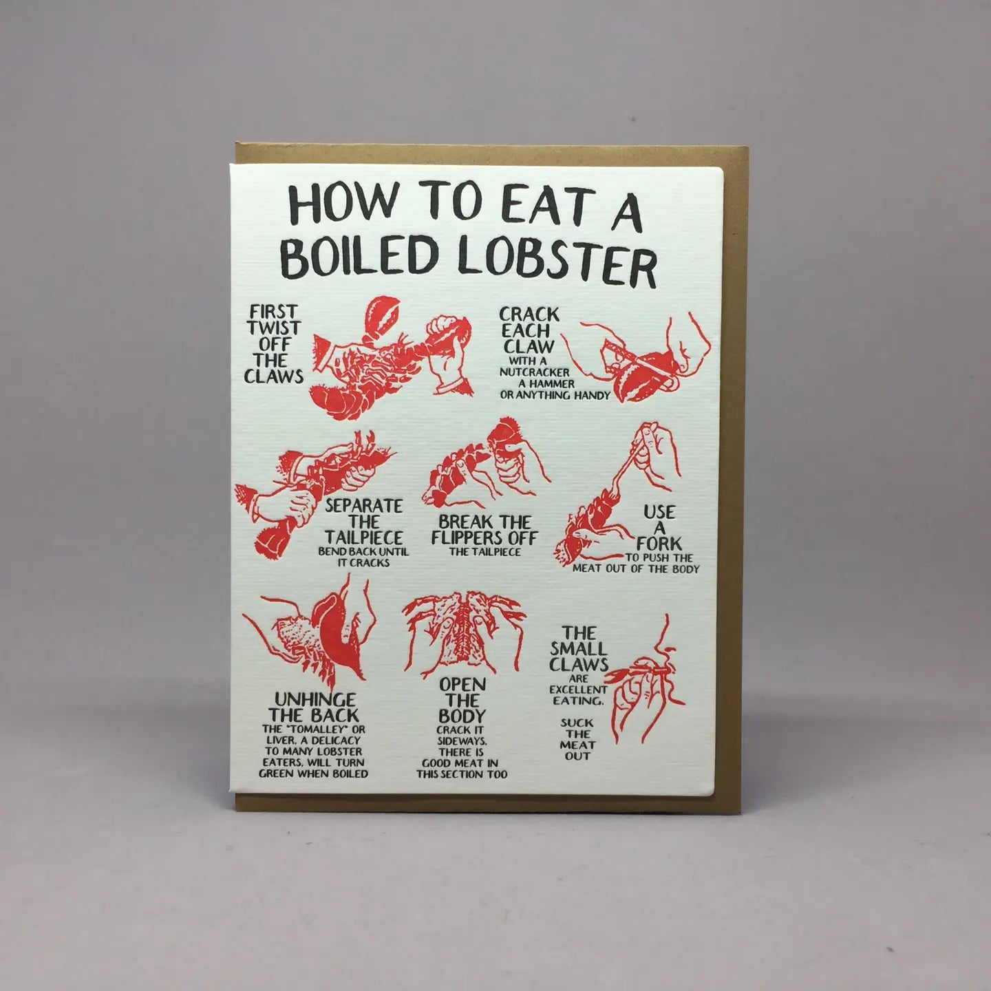 How To Eat Lobster Card