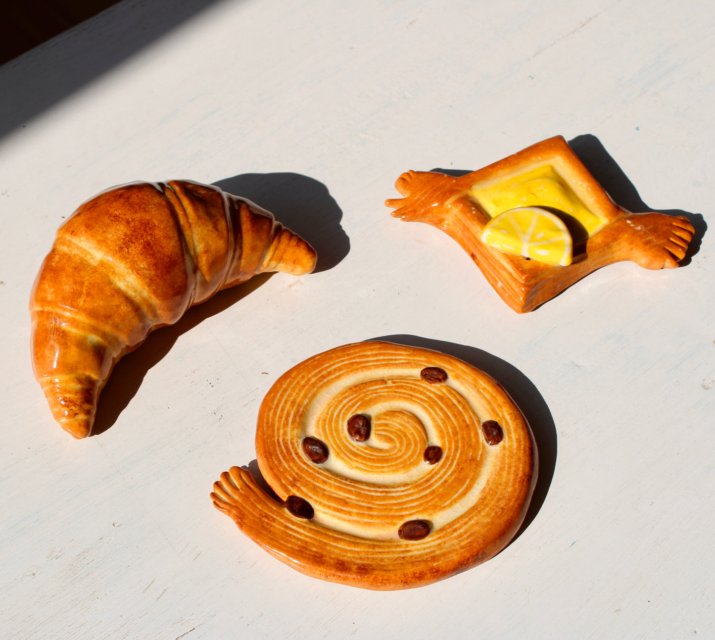 Ceramic Pain Au Raisin Sculpture