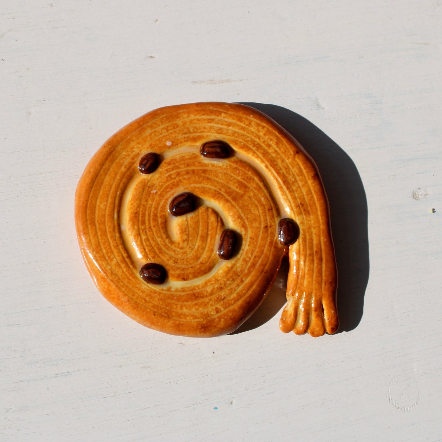 Ceramic Pain Au Raisin Sculpture