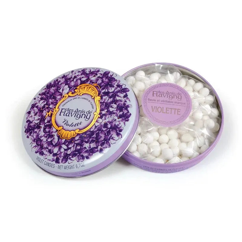 Large Tin Violet Candies