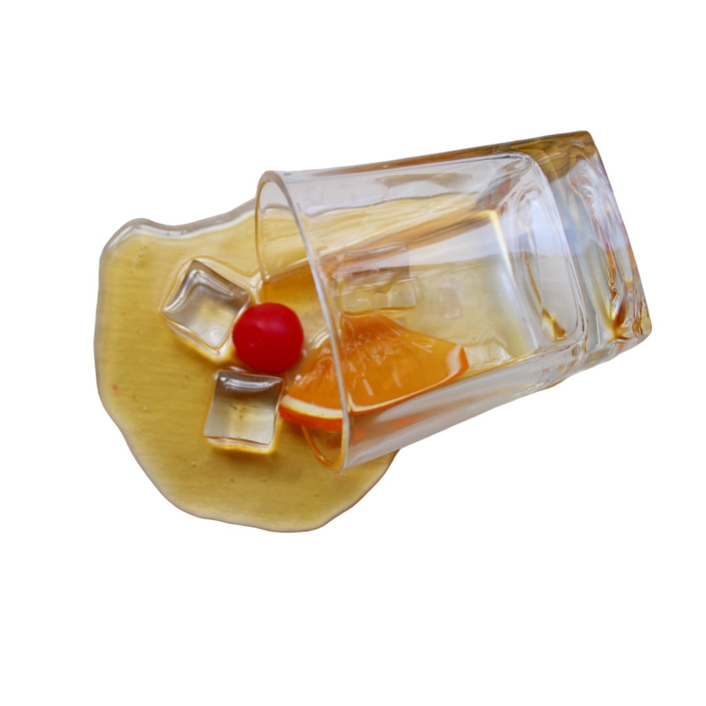 Old Fashioned Cocktail Fake Spill
