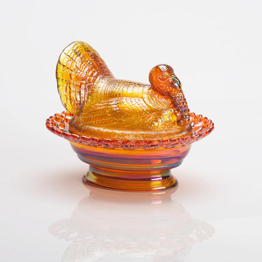 Turkey on Basket Serving Dish - Marigold