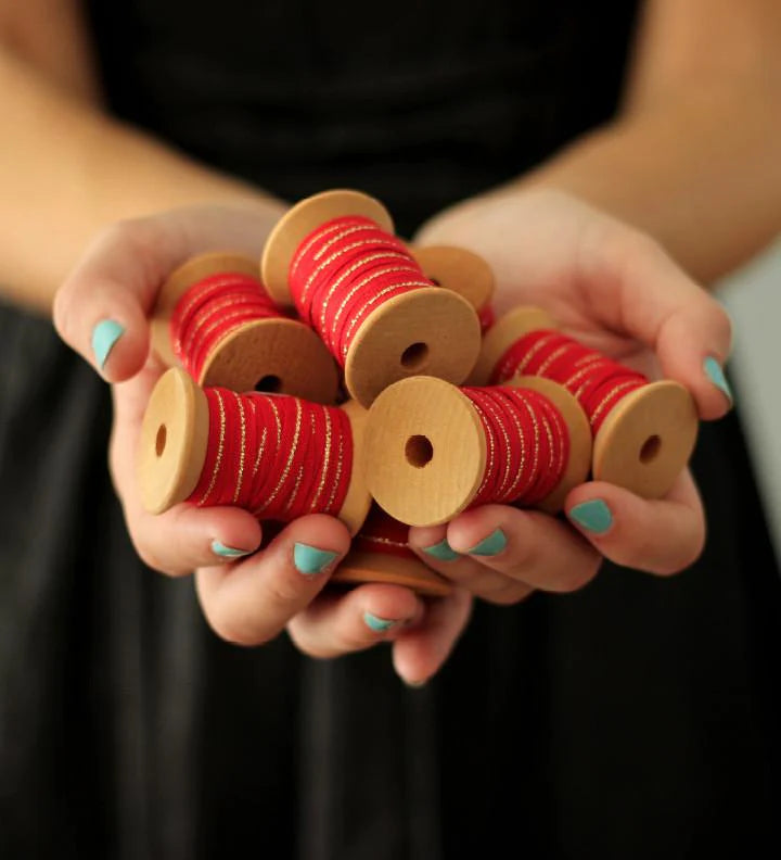 Metallic Line Cotton ribbon | 1/4" width