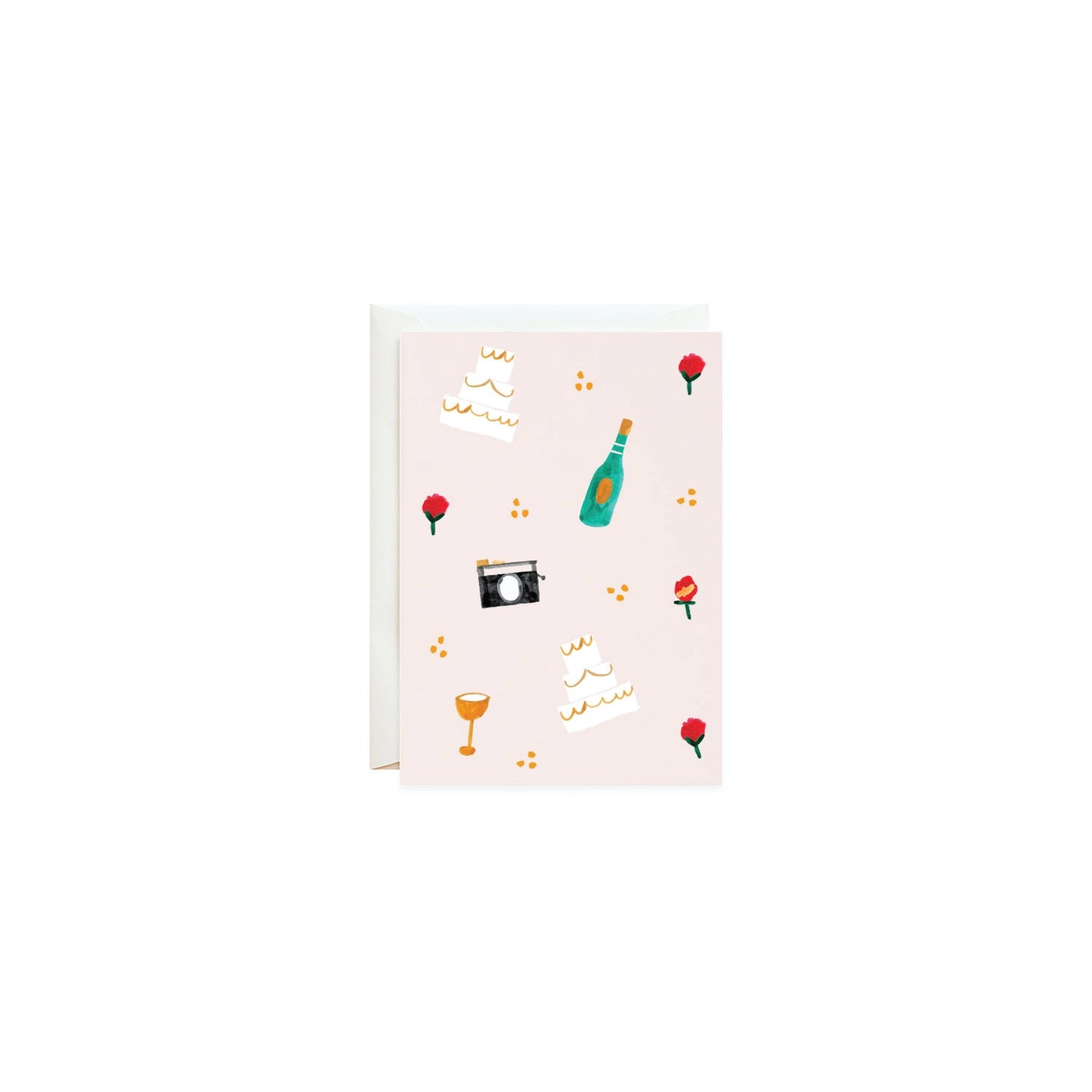 Mini Vanilla Cake & Bubbly Wedding Card
