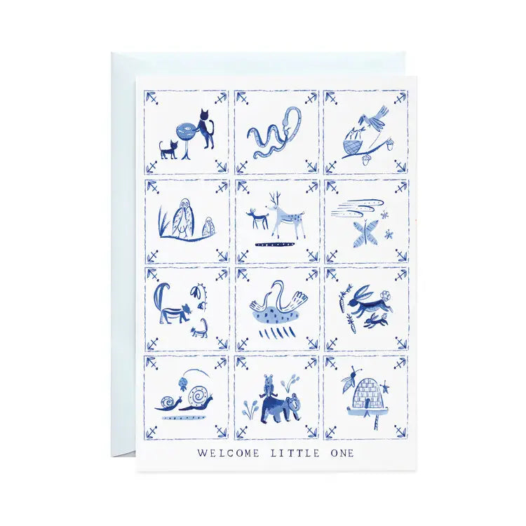 New Baby Delft Tiles Greeting Card
