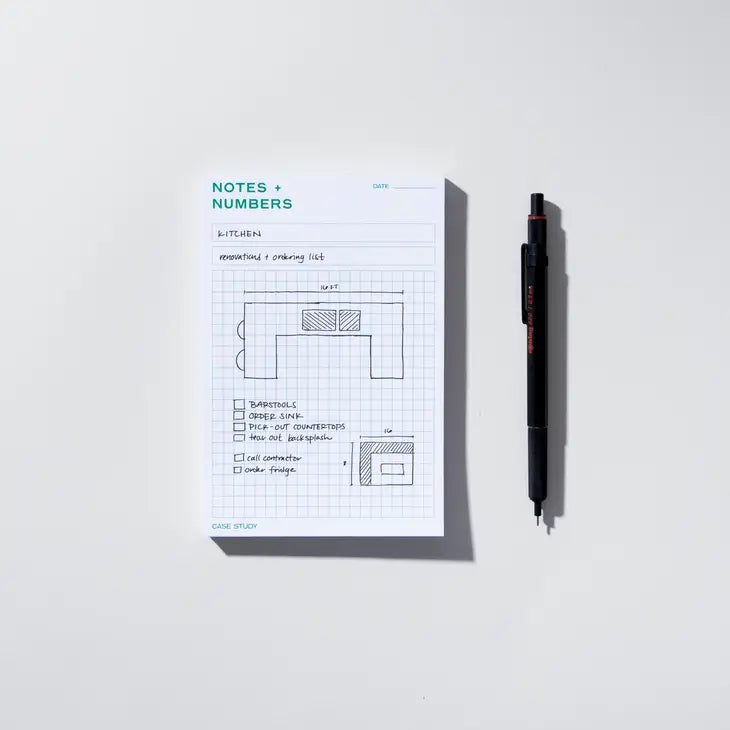 Notes + Numbers Gridded Notepad