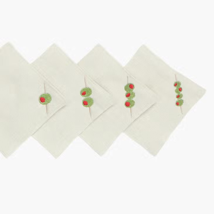 Olive Embroidered Coaster