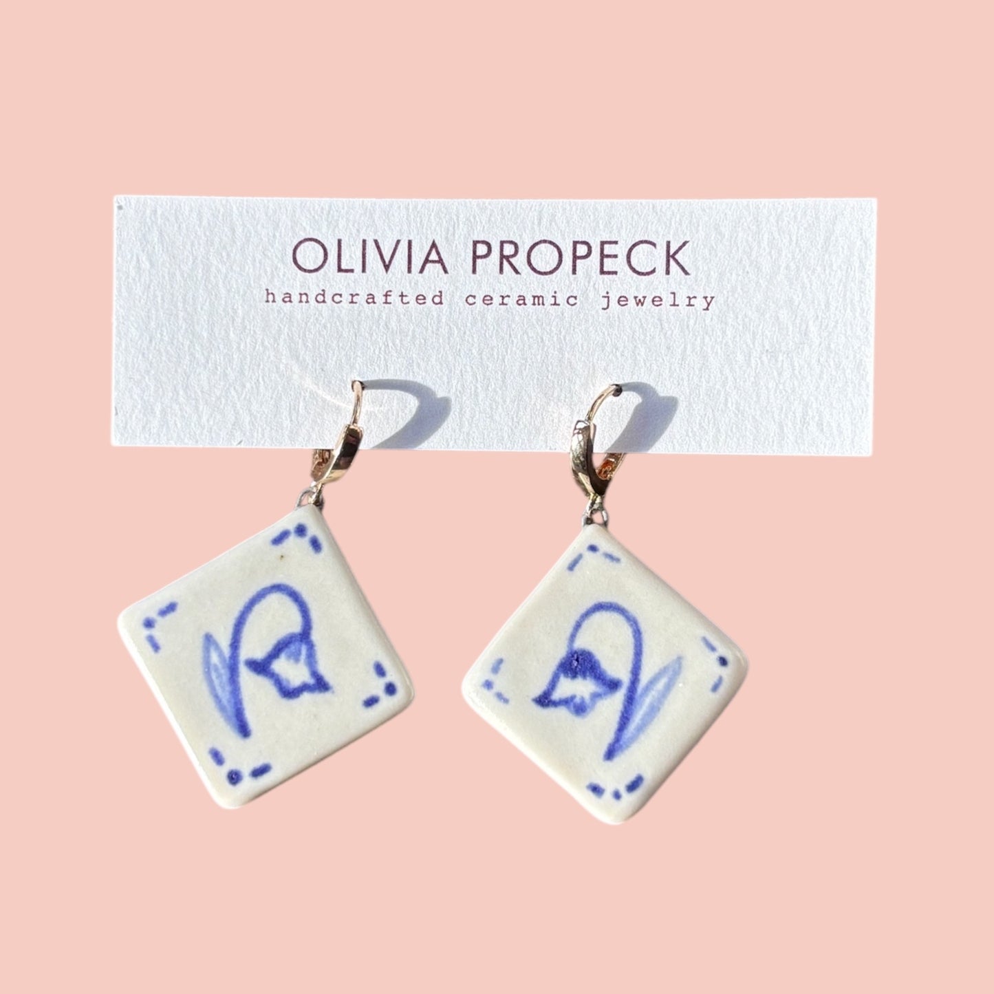 Lily of the Valley Tile Earrings