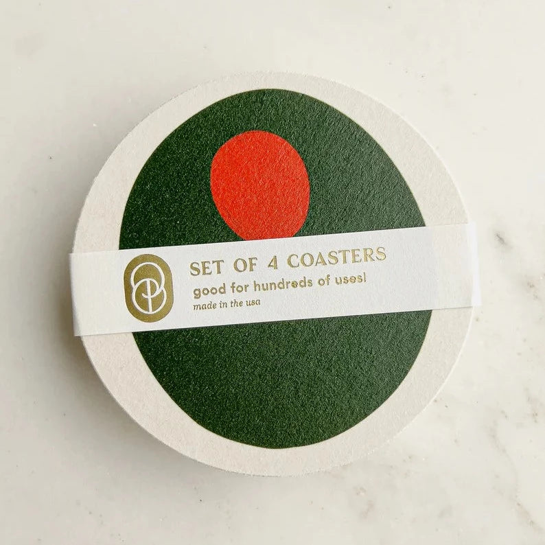 Pimento Olive Coasters - Set of 4