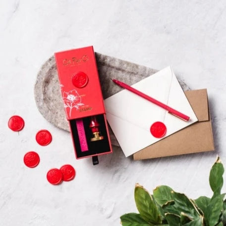 Poppy Wax Seal Stamp and Wax Stick Set
