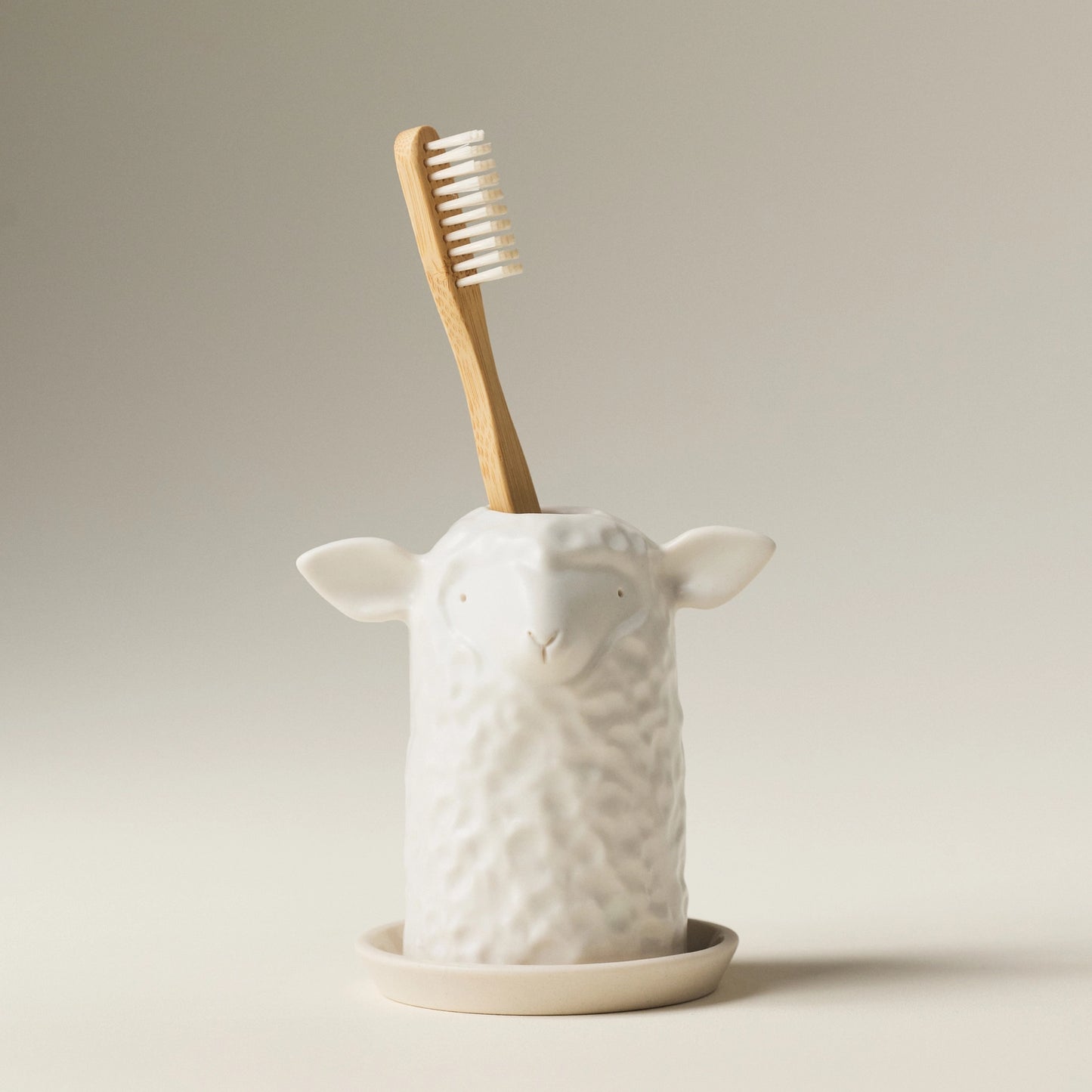 Porcelain Sheep Toothbrush Holder