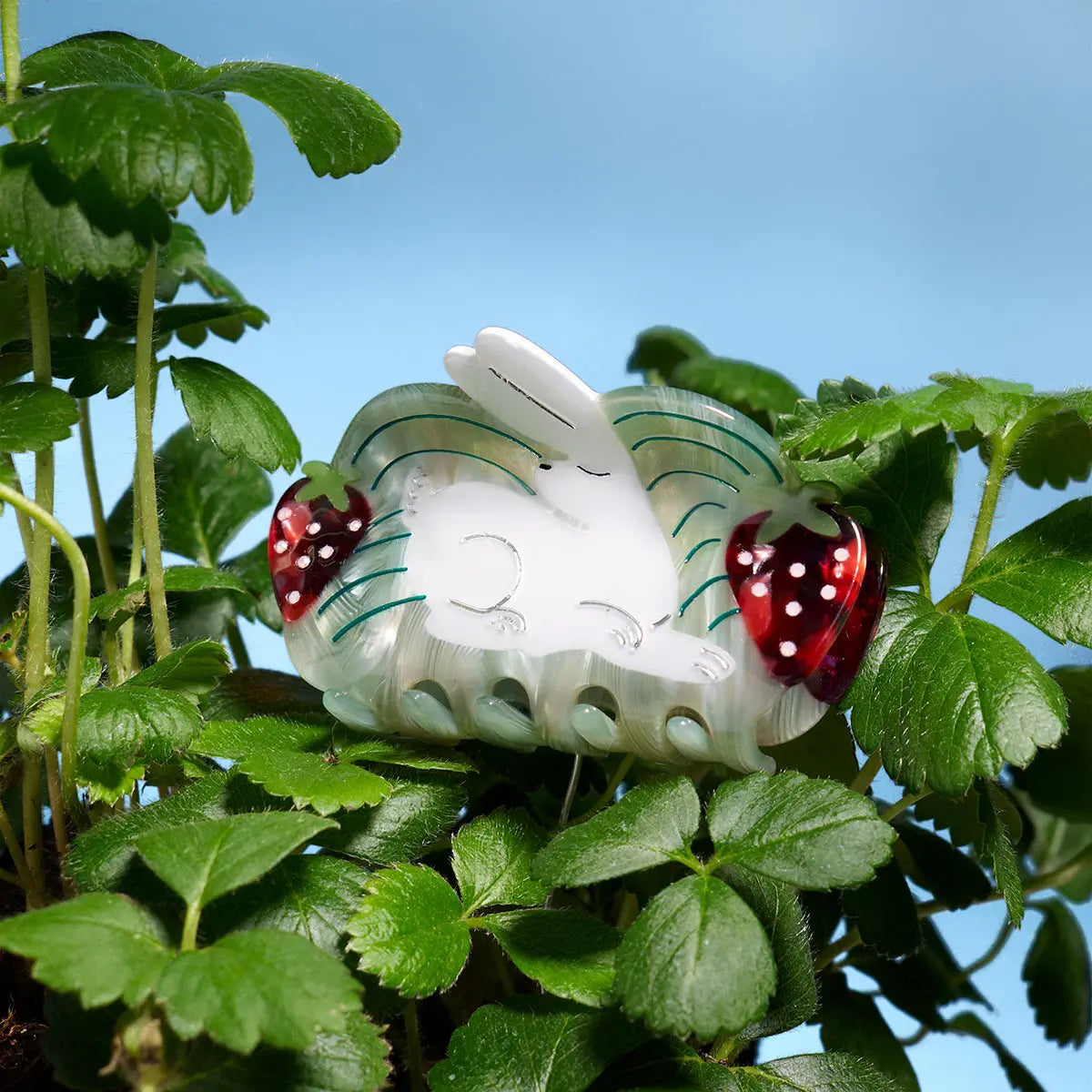 Strawberry Fields Rabbit Claw Clip