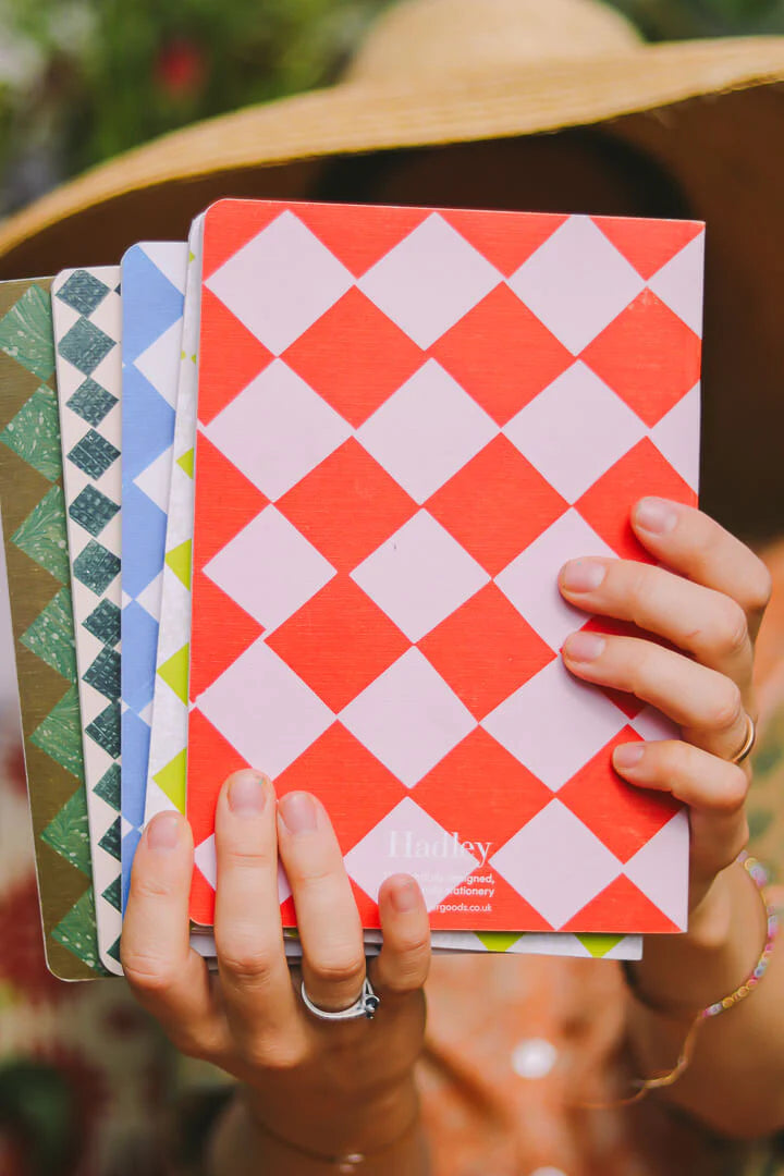 Red & Pink Chequered Notebook