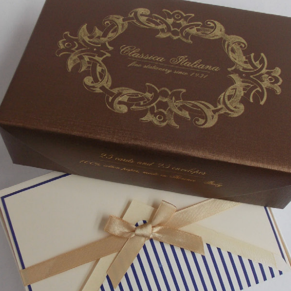 Navy Pinstripe Classica Italiana Stationery Set