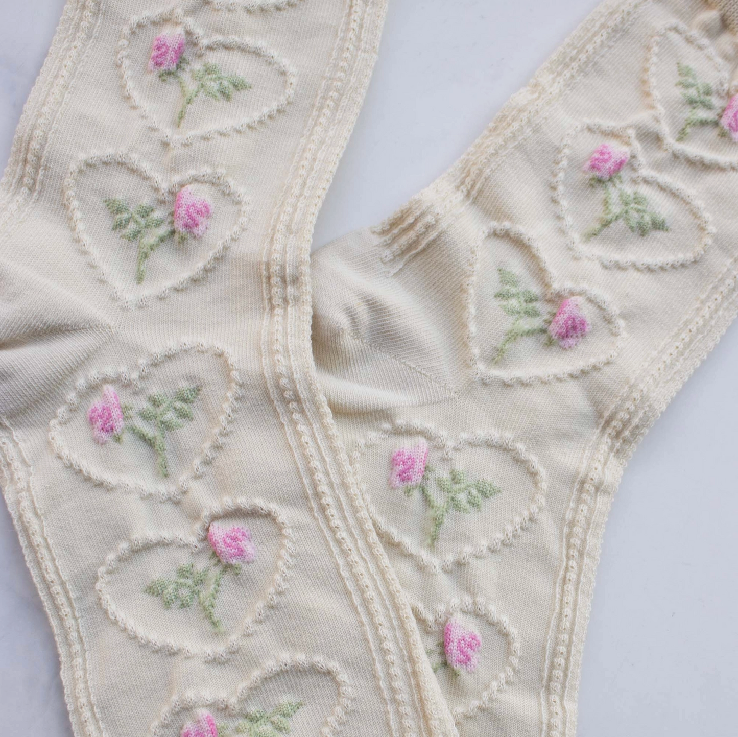 Rose Heart Socks