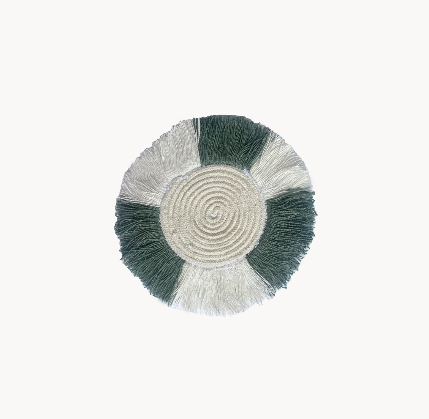 Sea Green Fringed Coaster