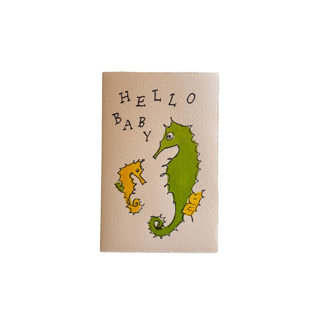 Hello Baby Seahorses Card