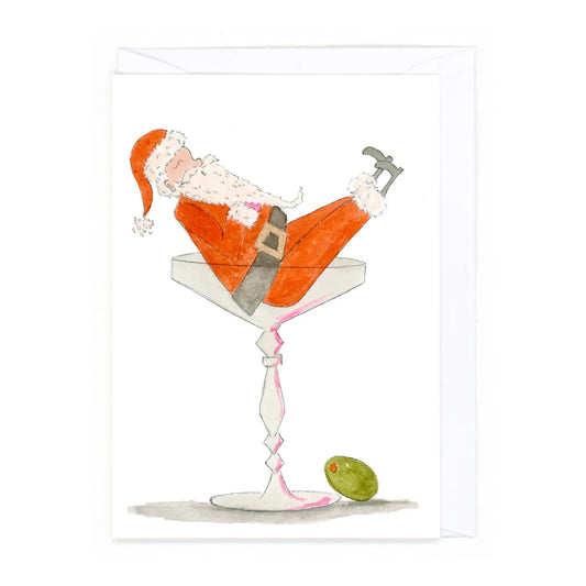 Tipsy Santa Christmas Card