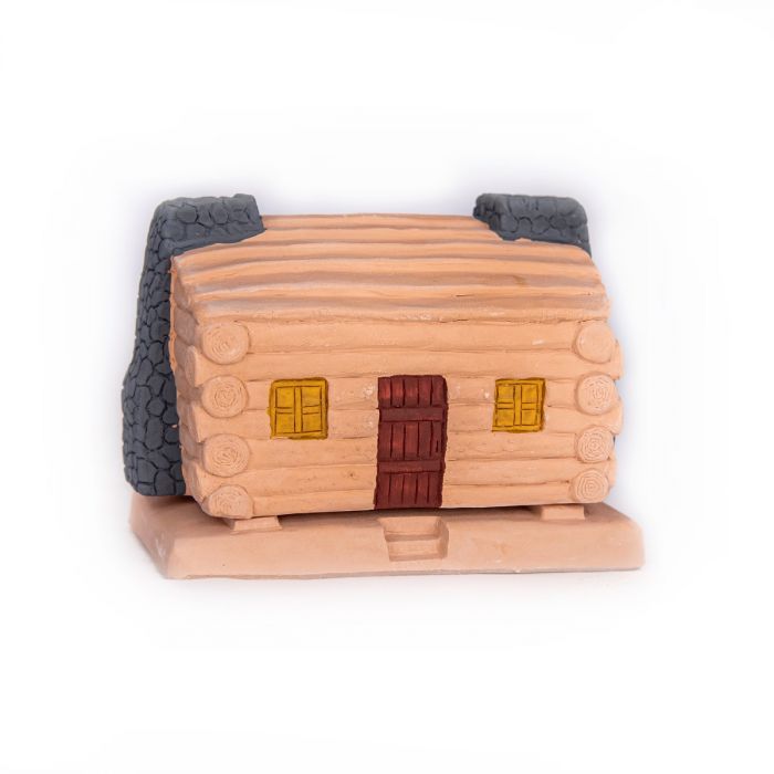 Ceramic Log Cabin Incense Burner