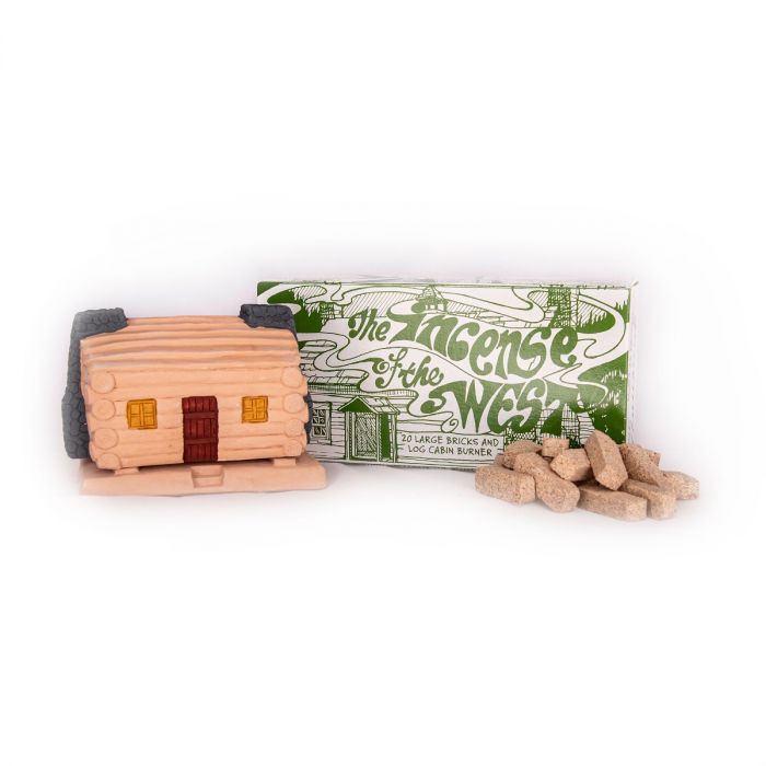 Ceramic Log Cabin Incense Burner