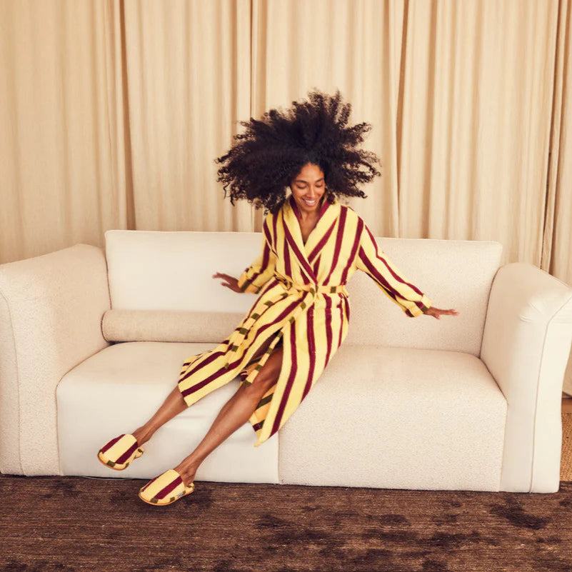 Ginkgo Stripe Bathrobe