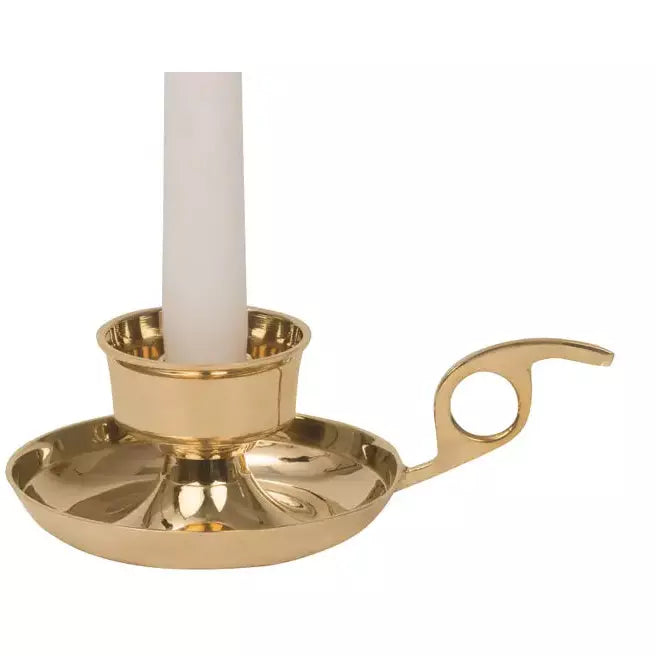 Brass Chamberstick Candle Holder with Handle – Soleil