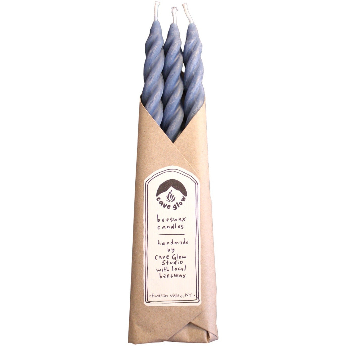 Indigo Beeswax Spiral Candles - Set of 3