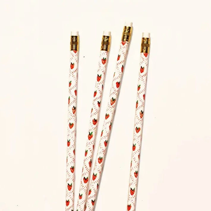 Strawberry Pencils - Set of 4