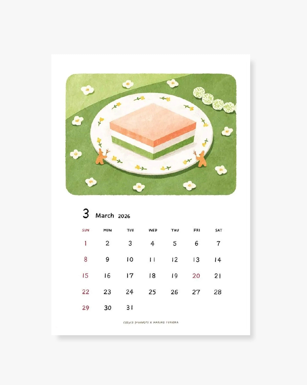 2026 Wall Calendar - Mariko Fukuoka