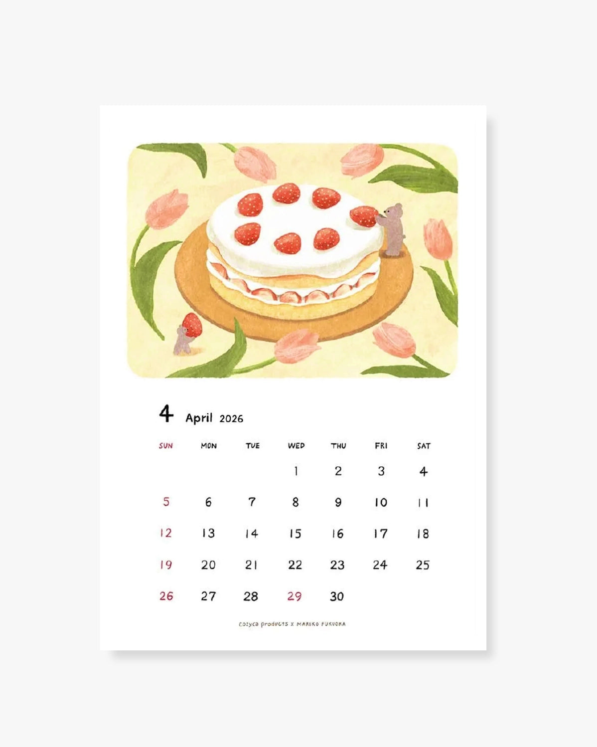 2026 Wall Calendar - Mariko Fukuoka