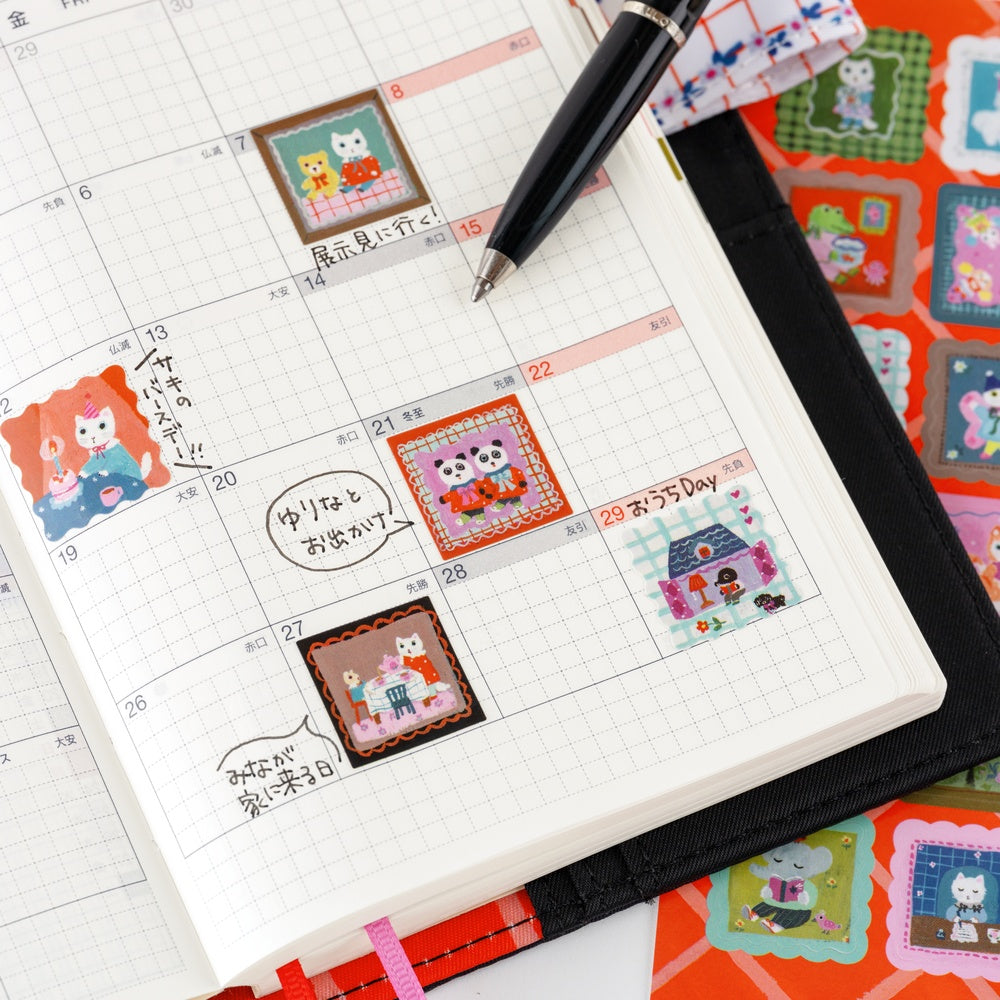 Yumi Kitagishi: Stickers - Daily Life of White Cat