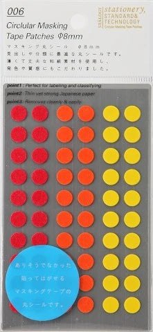 Circular Masking Tape Patches 8mm - Shuffle Fine