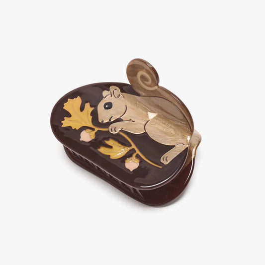 Oak Acorn Squirrel Claw Clip