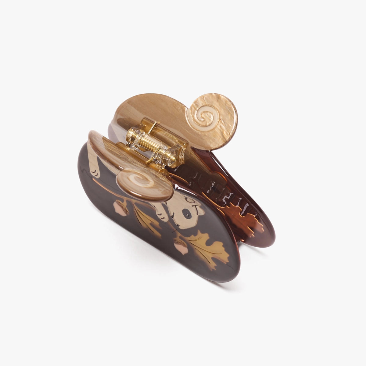 Oak Acorn Squirrel Claw Clip