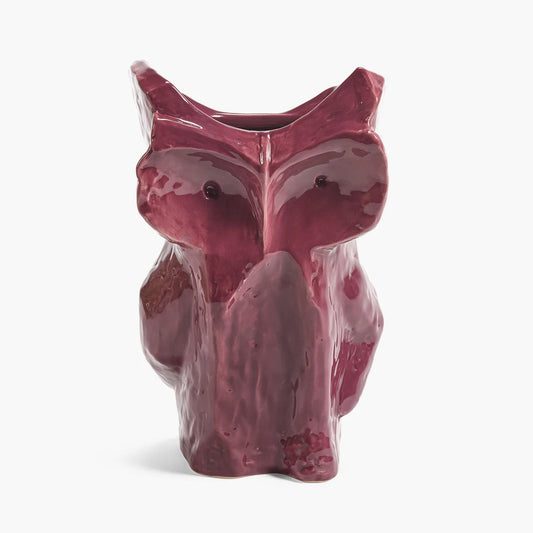 After Midnight Owl Vase - Aubergine