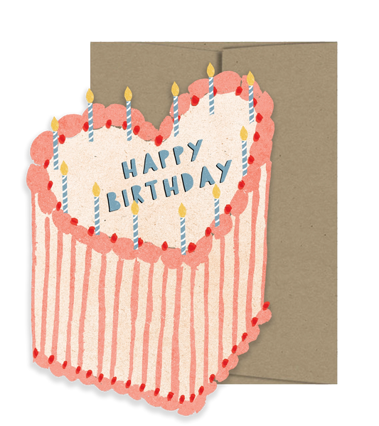 Heart Cake Birthday Card