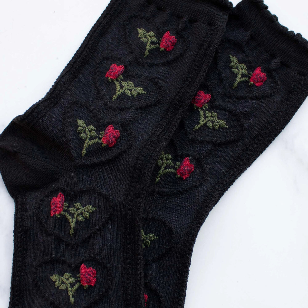 Rose Heart Socks