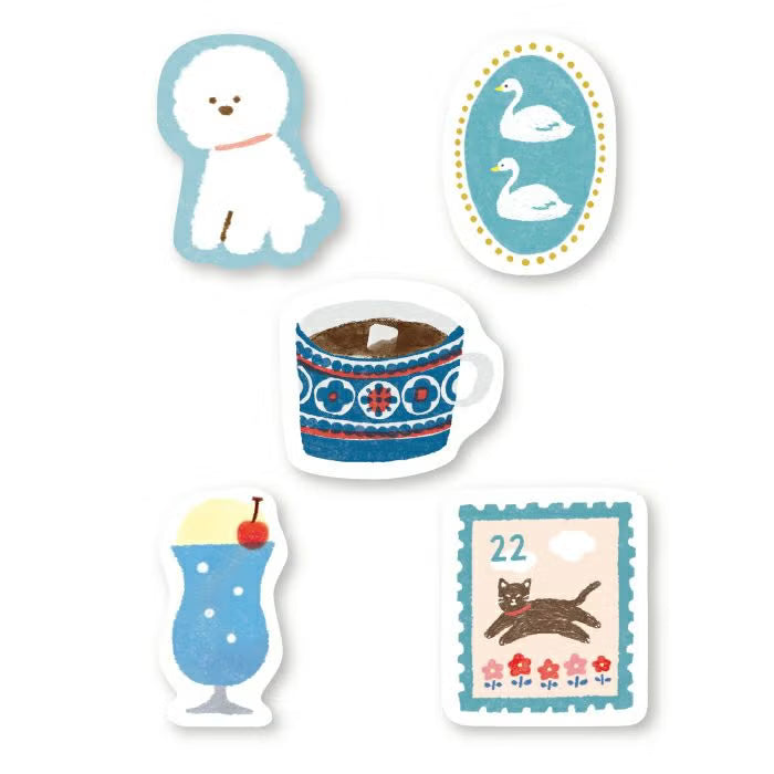 Blue Washi Flake Stickers